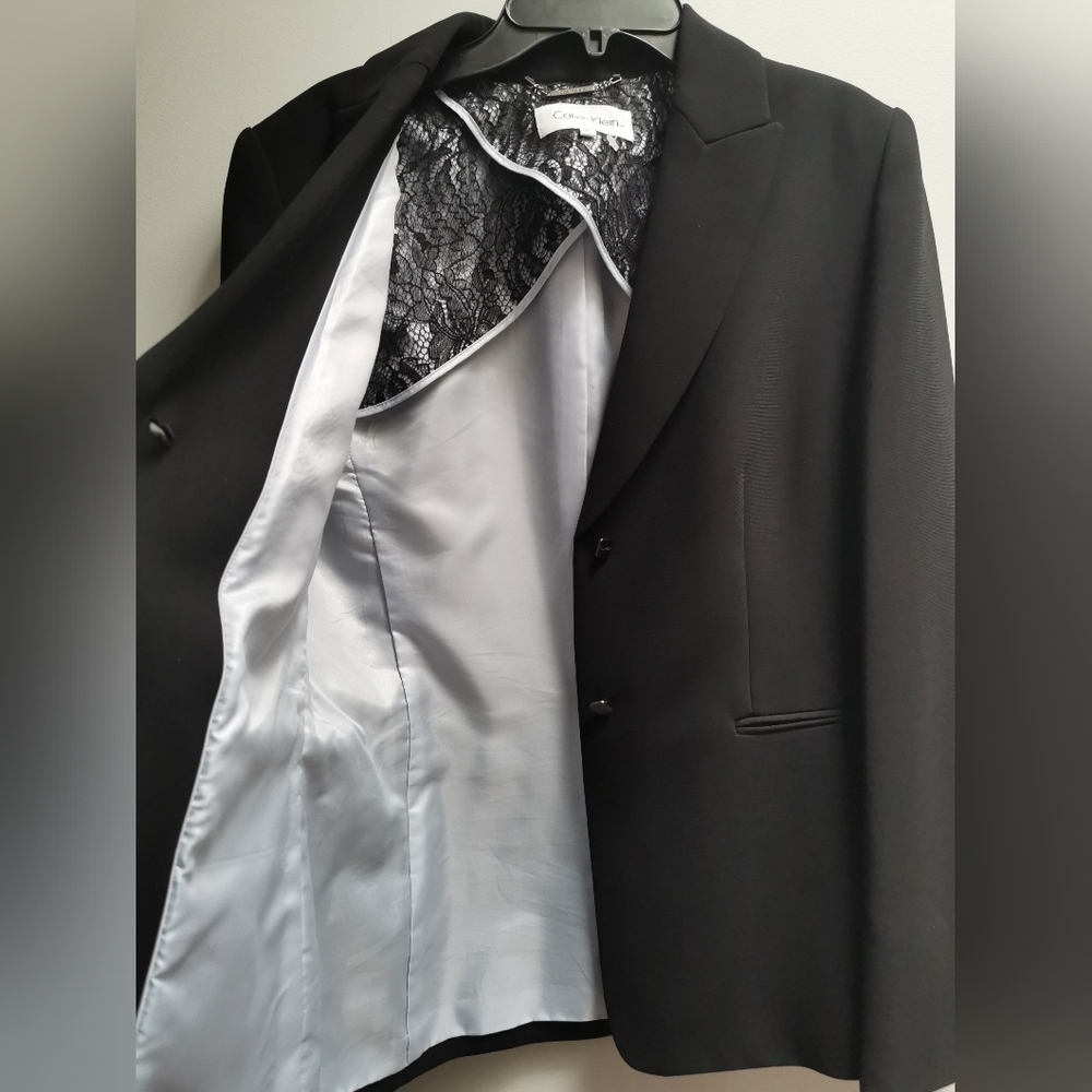Clavin Klein Women's  2 Bottoms Blazer Black Size 6, 18" ptp - Picture 4 of 9